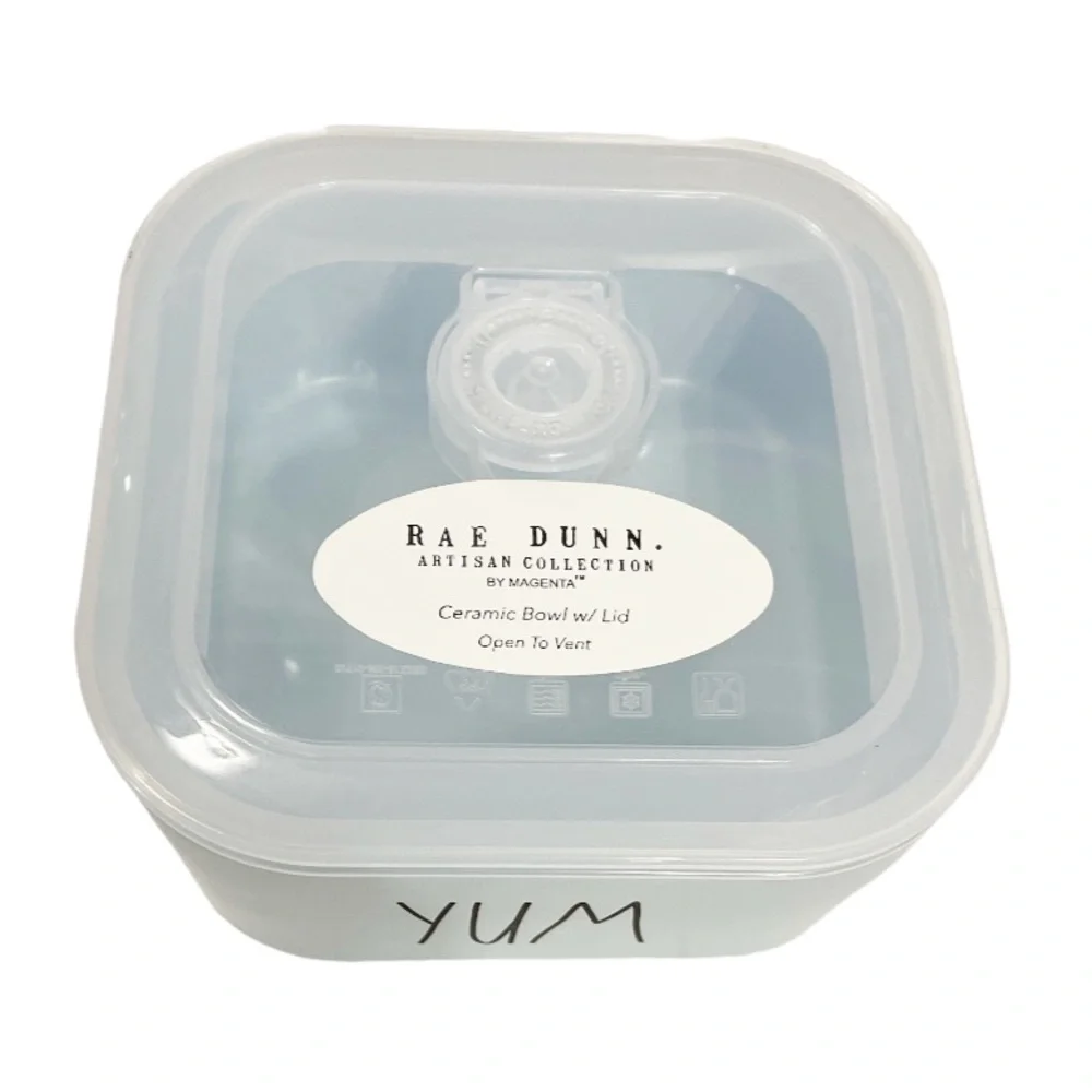 NEW Rae Dunn YUM Ceramic Bowl with Lid
